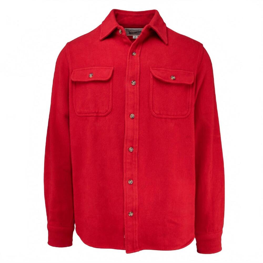 NEW SCHOTT men flannel work shirt in red